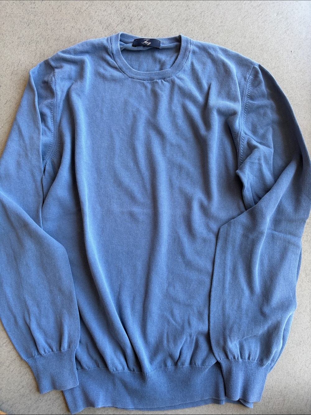 Fay Slate Blue Crewneck Sweater